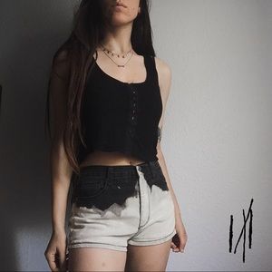 Custom Bleached Two Tone Ombre Shorts